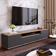 CONCEPT USINE - Meuble TV gris et bois 180 cm TYRO - vignette