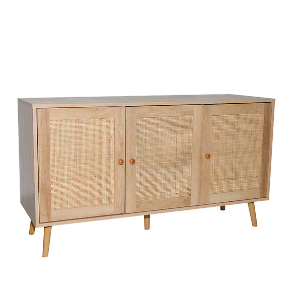 CONCEPT USINE - Buffet effet bois effet cannage 3 portes 120 cm CANGE $ - large