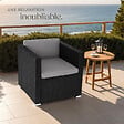 TECTAKE - Fauteuil en rotin Lignano noir - vignette