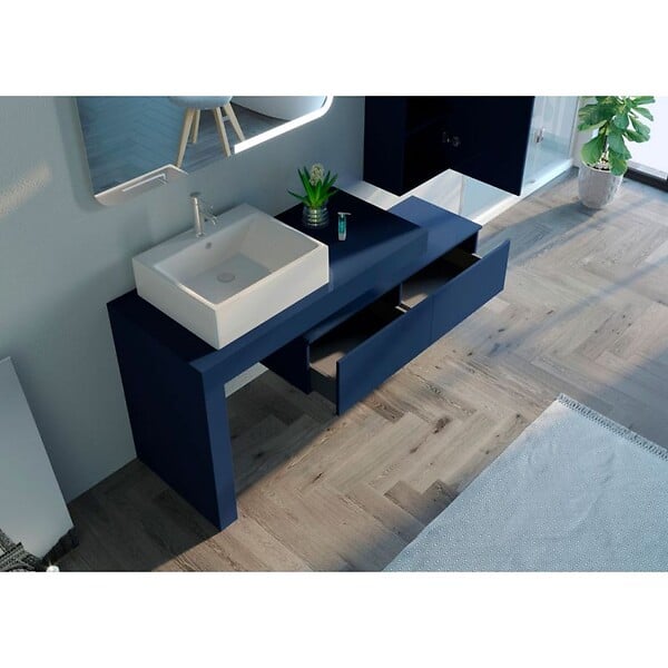 DISTRIBAIN - Meuble de salle de bain MELIZZANO 1100 Bleu saphir - large
