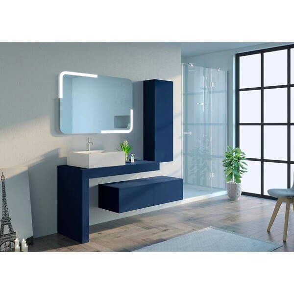 DISTRIBAIN - Meuble de salle de bain MELIZZANO 1100 Bleu saphir - large