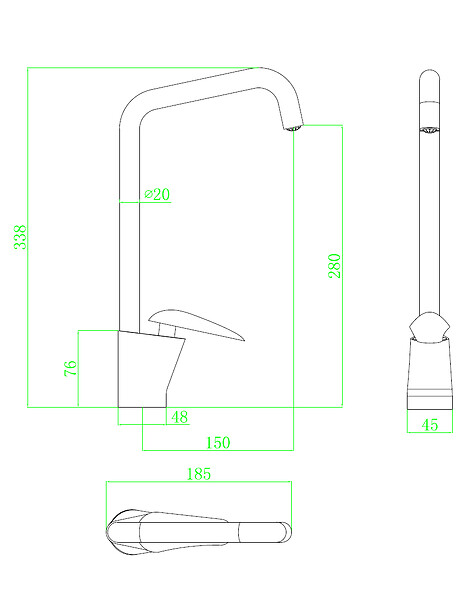 ESSEBAGNO - Galet mitigeur lavabo bec haut blanc chrome poignée façon pierre - large