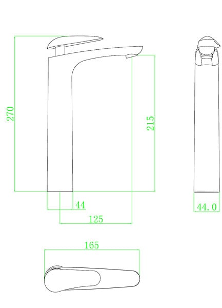 ESSEBAGNO - Galet mitigeur lavabo bec haut chrome poignée chrome - large