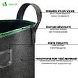 VOUNOT - Lot de 5 sacs de plantation non tisse 20L avec poignee Noir - vignette