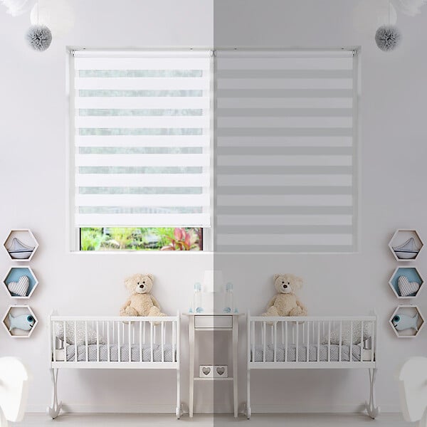VOUNOT - Store enrouleur jour nuit double 90x150cm Blanc - large