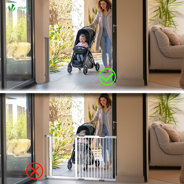 VOUNOT - Barriere de securite retractable HAUTE 180x96cm gris - large