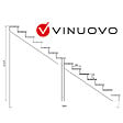 VINUOVO - BERLIN Escalier extérieur bois 14 marches H 241cm L-140cm - vignette
