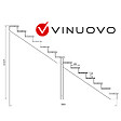 VINUOVO - BERLIN Escalier extérieur bois 14 marches H 241cm L-80cm - vignette