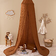 ATMOSPHERA - Ciel de lit "Lili" en gaze de coton H 250cm marron - vignette