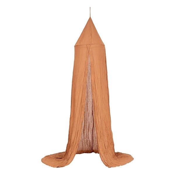 ATMOSPHERA - Ciel de lit "Lili" en gaze de coton H 250cm marron - large