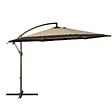 KZ GARDEN - Parasol de Jardin Déporté 3 x 3 Rond Inclinable Sable et Bordure Marron - Parasol déporté Toile Polyester Anti UV KZ GARDEN - vignette