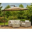 KZ GARDEN - Parasol de Jardin Déporté 3 x 3 Rond Inclinable Sable et Bordure Marron - Parasol déporté Toile Polyester Anti UV KZ GARDEN - vignette
