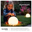 TECTAKE - Lampe boule LUMINOUS GLOBE avec ampoule LED et télécommande blanc - vignette