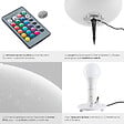 TECTAKE - Lampe boule LUMINOUS EYE avec ampoule LED et télécommande blanc - vignette