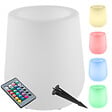 TECTAKE - Pot de fleurs LED LUMINOUS CURVE POT avec télécommande incluse blanc - vignette