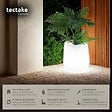 TECTAKE - Pot de fleurs LED LUMINOUS CURVE POT avec télécommande incluse blanc - vignette