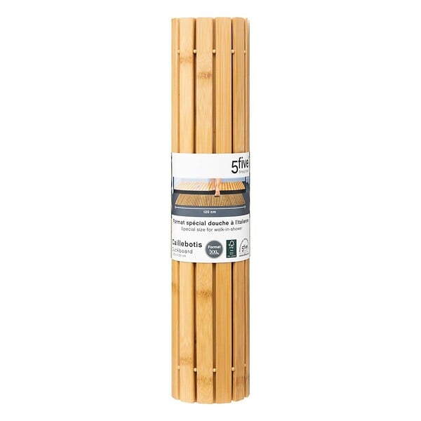 5 FIVE SIMPLY SMART - Tapis de bain caillebotis en bambou 50x120cm - large
