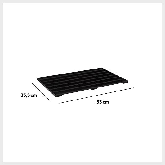 5 FIVE SIMPLY SMART - Tapis de bain caillebotis noir en bambou 53x36cm - large