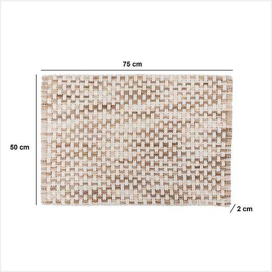 5 FIVE SIMPLY SMART - Tapis de bain tressé taupe 50x75cm - large