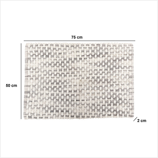 5 FIVE SIMPLY SMART - Tapis tressé gris 50x75cm - large