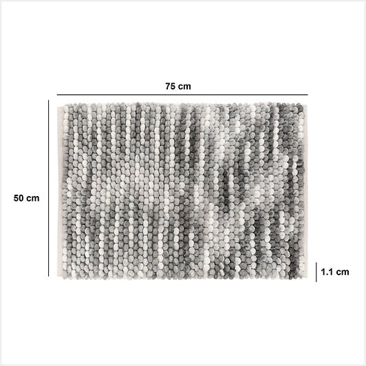 5 FIVE SIMPLY SMART - Tapis de bain boule en coton gris 75x50cm - large