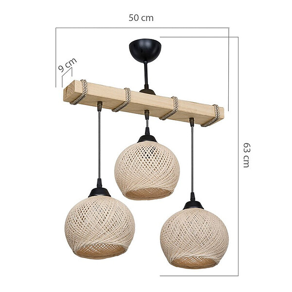 ENTREPOT BRICO - Suspension luminaire Plafonnier Fiona Ε27 crème-naturel 50x20x63cm - large