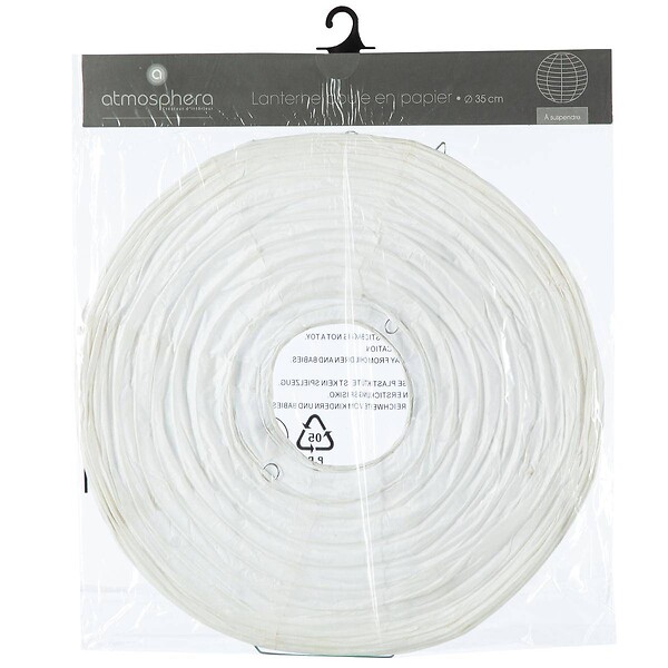 ATMOSPHERA - Lanterne boule papier blanc D35cm - large