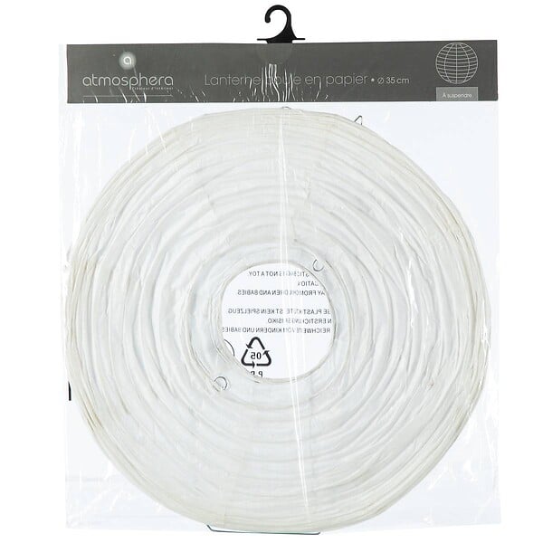 ATMOSPHERA - Lanterne boule papier blanc D35cm - large
