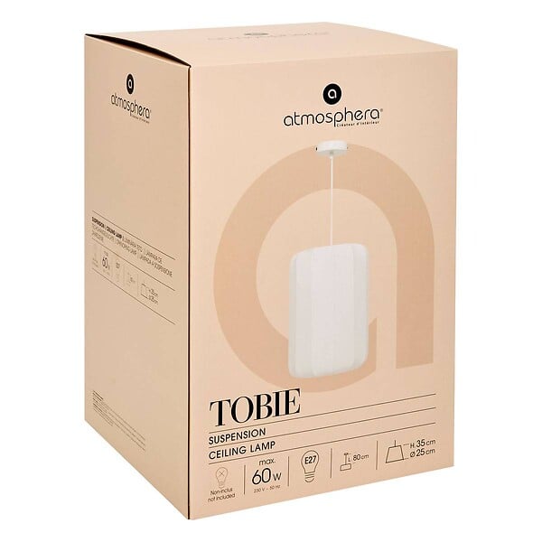 ATMOSPHERA - Suspension "Tobie" coton blanc D25cm - large