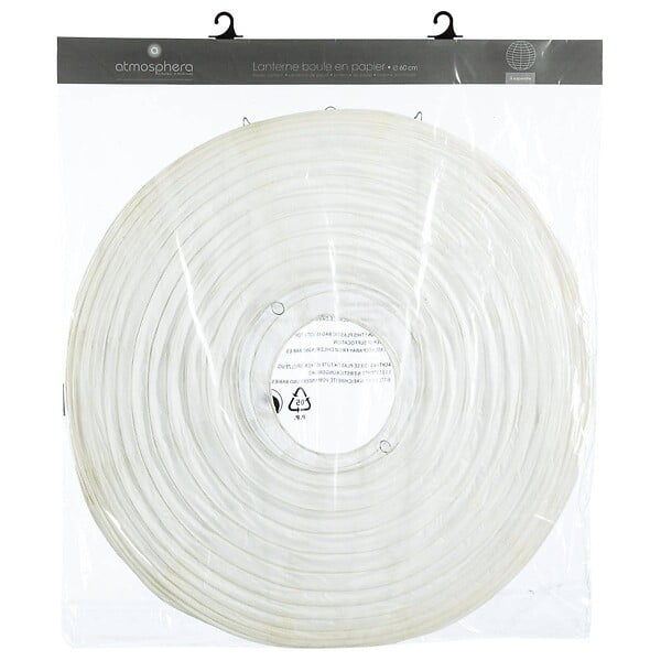 ATMOSPHERA - Lanterne boule papier blanc H60cm - large