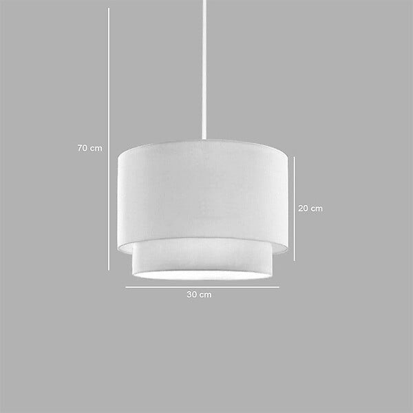 ENTREPOT BRICO - Suspension luminaire plafonnier abat jour blanc crème 30x20 cm - large