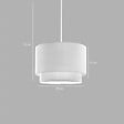 ENTREPOT BRICO - Suspension luminaire plafonnier abat jour blanc crème 30x20 cm - vignette
