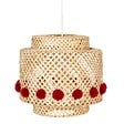 ATMOSPHERA - Suspension enfant Liby bambou pompons rouges D28cm - vignette