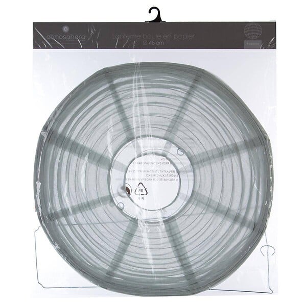 ATMOSPHERA - Lanterne boule - papier et métal - D45 cm - Gris anthracite - large