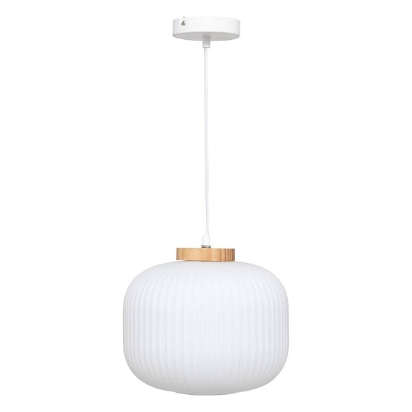 ATMOSPHERA - Suspension verre "Travis" blanc D25cm - large
