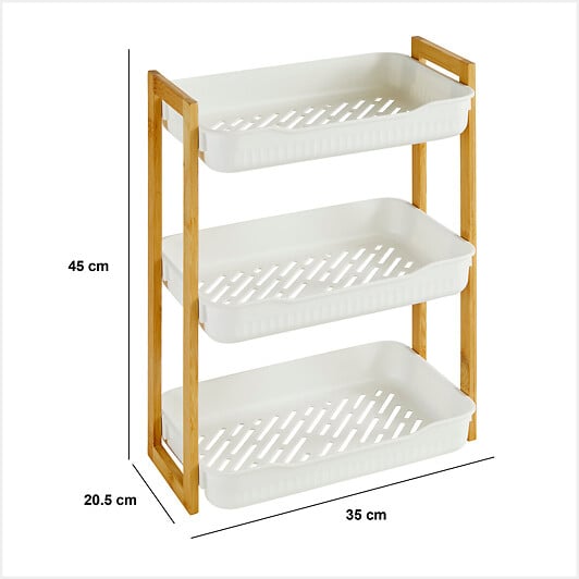 5 FIVE SIMPLY SMART - Étagère "Naturéo" 3 niveaux en bamboo - large