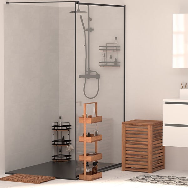 5 FIVE SIMPLY SMART - Serviteur de douche "Blackacia" 2 niveaux en acacia - large