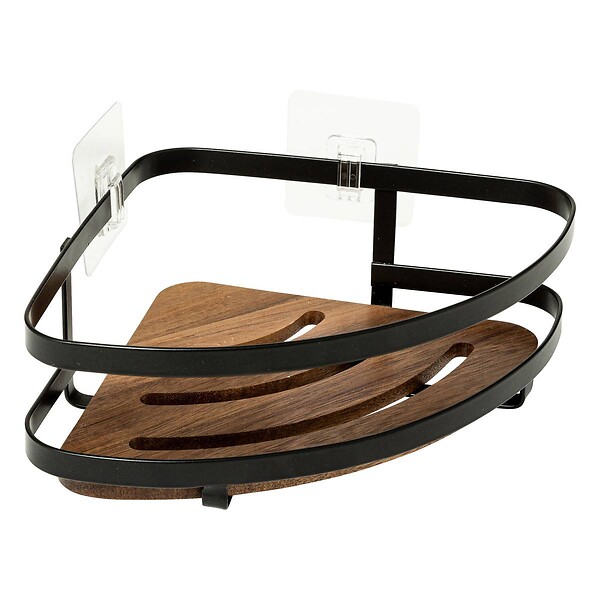 5 FIVE SIMPLY SMART - Étagère de douche d'angle "Blackacia" en acacia - large