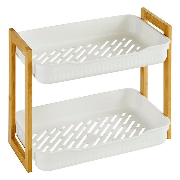 5 FIVE SIMPLY SMART - Étagère "Naturéo" en bambou blanc 27x20,5cm - large
