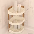 5 FIVE SIMPLY SMART - Étagère d'angle "Naturéo" 3 niveaux en bambou blanc 29x22cm - vignette