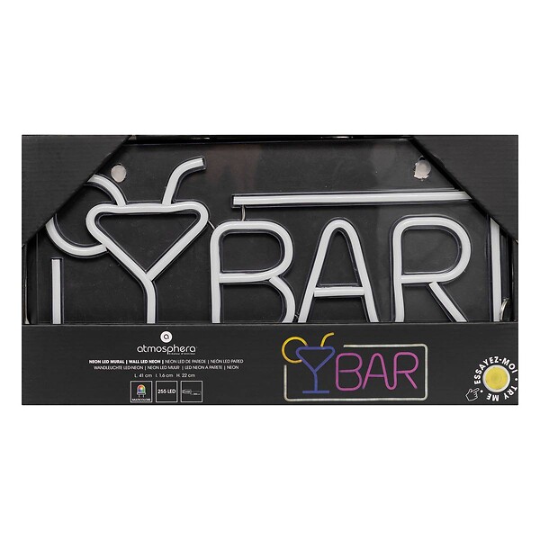 ATMOSPHERA - Tube néon mural led "Bar" L 42cm - large