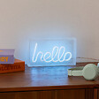 ATMOSPHERA - Tube néon à poser led "Hello" bleu L 23cm - vignette