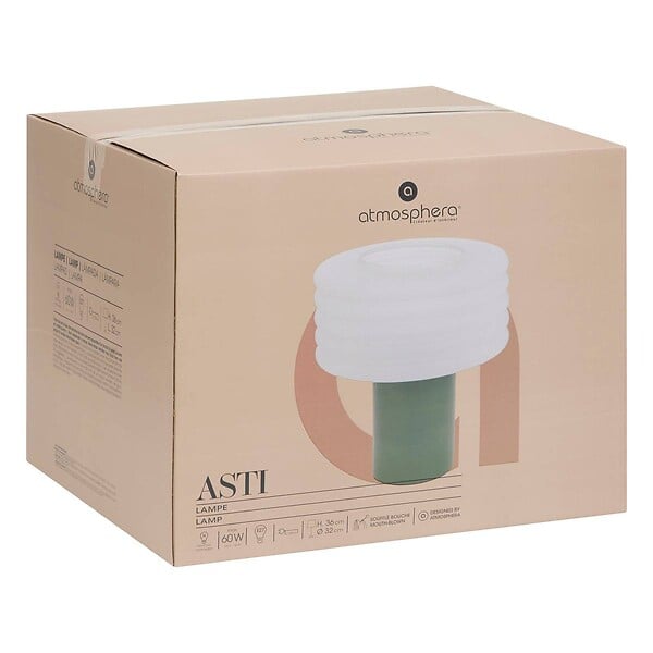 ATMOSPHERA - Lampe à poser "Asti" vert tilleul H36cm - large