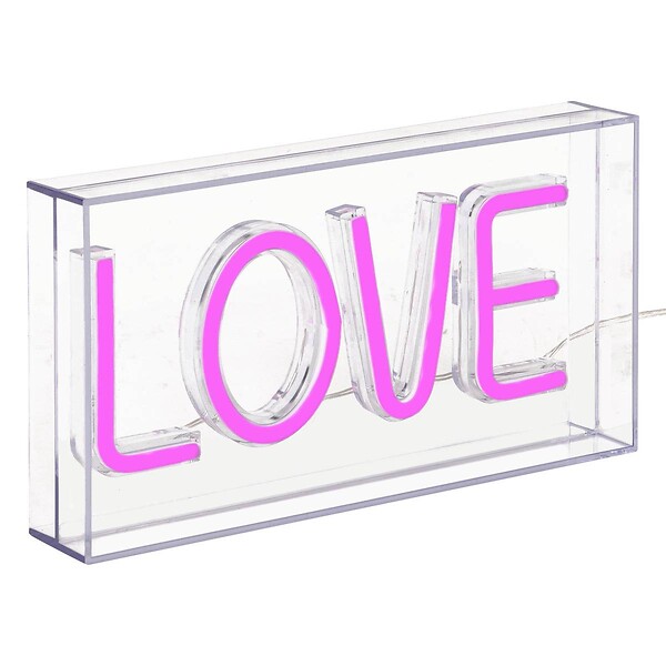 ATMOSPHERA - Tube néon à poser led "Love" rose L 23cm - large