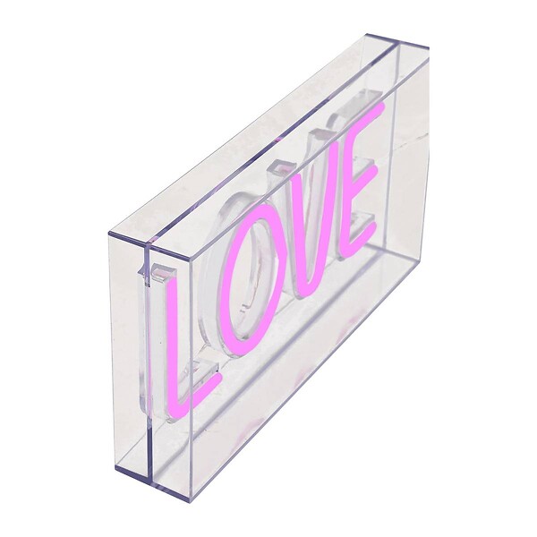 ATMOSPHERA - Tube néon à poser led "Love" rose L 23cm - large