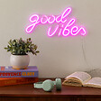 ATMOSPHERA - Tube néon mural led "Good vibes" rose L 40,5cm - vignette