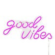 ATMOSPHERA - Tube néon mural led "Good vibes" rose L 40,5cm - vignette