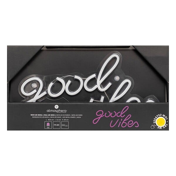 ATMOSPHERA - Tube néon mural led "Good vibes" rose L 40,5cm - large