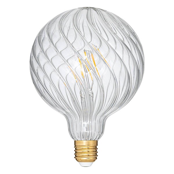 ATMOSPHERA - Ampoule LED "Striée" D12,5cm transparent - large