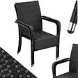 TECTAKE - Chaise en résine tressée GIRONA avec une capacité de charge de 120 kg noir - vignette